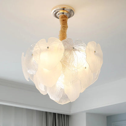 DecorBites™ French Cream Crystal Chandelier for Luxury Living Room, Net Red Feather Design