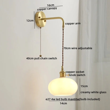 DecorBites™ Gray Glass LED Wall Sconce Lamp for Home Decor, Bedroom, Living Room - Nordic Design