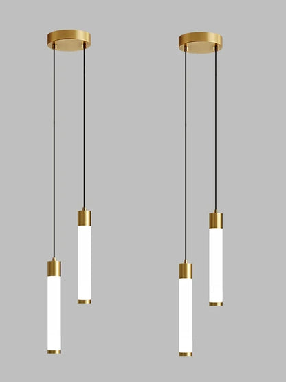 Minimalist White Linear Pendant Light In Aluminum