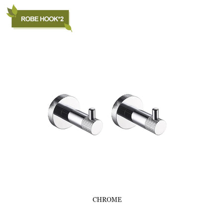 DecorBites™ Bathroom Accessories Set: Rose Gold Chrome Hook, Brushed Gold Towel Rack, Stainless Steel Toilet Paper Holder
