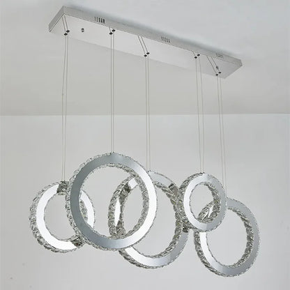 DecorBites™ Crystal Circle LED Pendant Chandelier for Dining Room