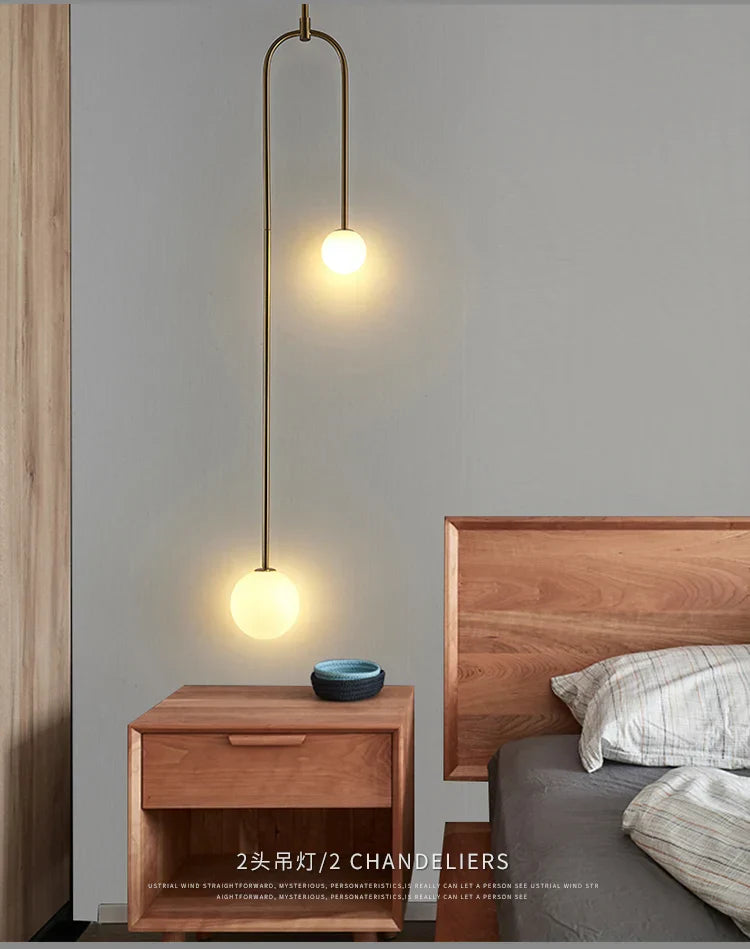 Gold Glass Ball Hanging Lamp