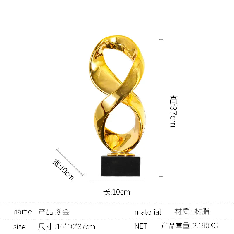 Striped Resin Abstract Figurine