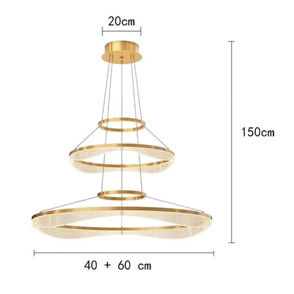 Modern Sculptural Ring Pendant Light Chandelier