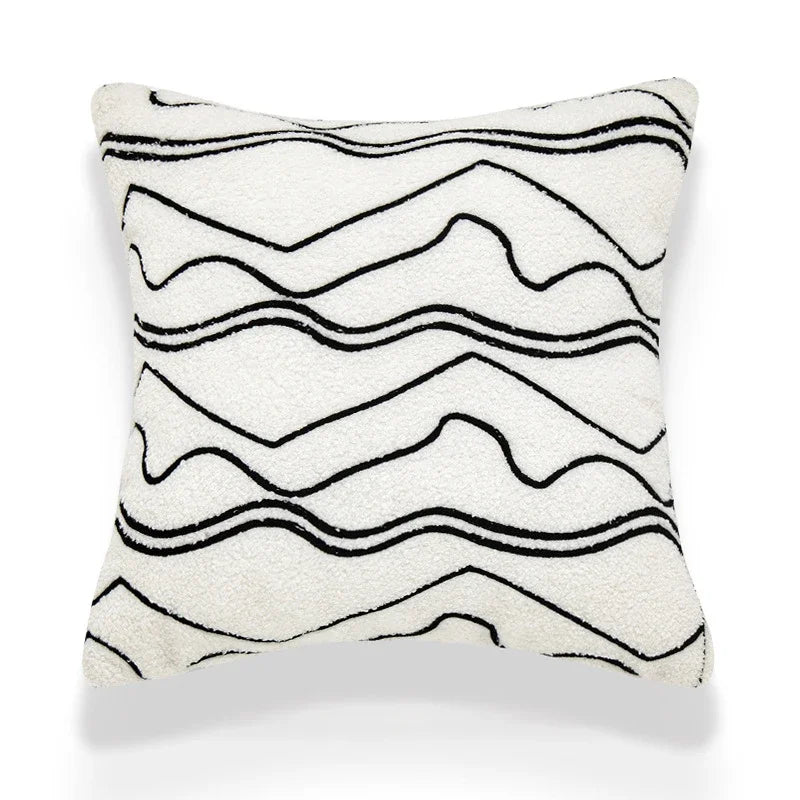 Beige Abstract Lambswool Cushion