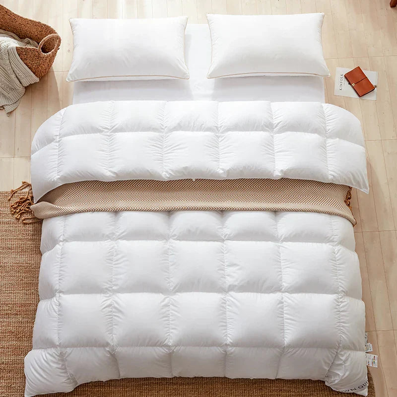 DecorBites™ Luxe Cotton Cover White Goose Down Comforter, 5 Star Hotel Bedspread