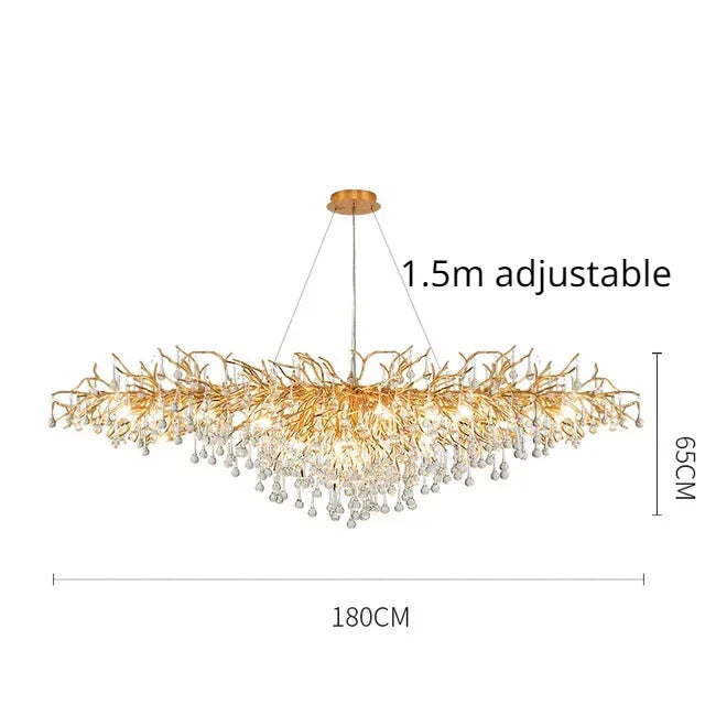 DecorBites™ Golden Chandelier Modern Luxury LED Glossy Ceiling Lamp