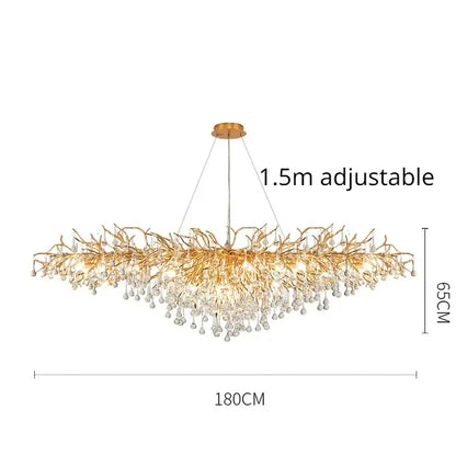 DecorBites™ Golden Chandelier Modern Luxury LED Glossy Ceiling Lamp