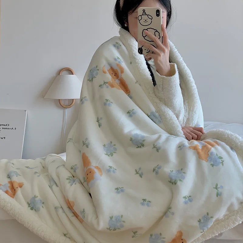 Cartoon Plush Sofa Blanket