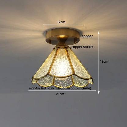 DecorBites™ Glass LED Ceiling Lamp Iron Base Nordic Modern Simple Design