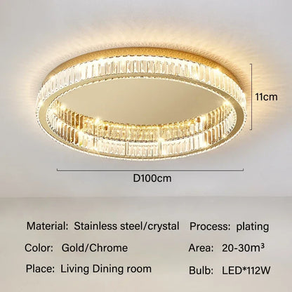 DecorBites™ Crystal LED Ceiling Chandelier for Home Living Room Bedroom Lighting