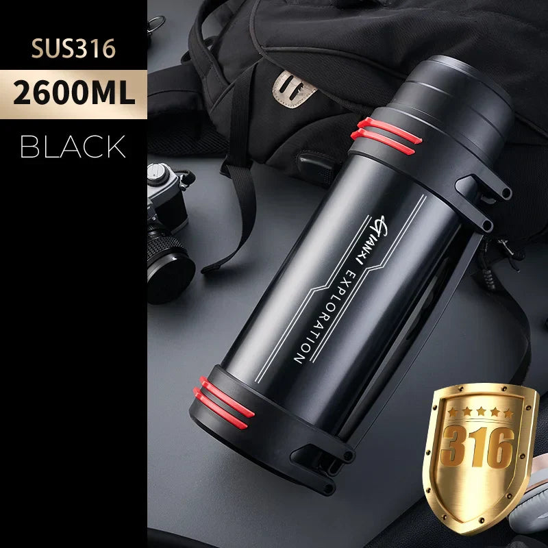 DecorBites™ Insulated Stainless Steel Water Bottle Large Capacity Flask Outdoor Travel Cup