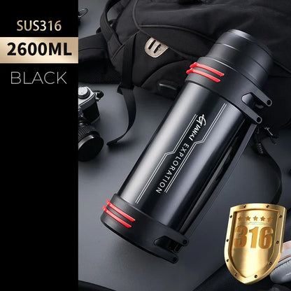 DecorBites™ Insulated Stainless Steel Water Bottle Large Capacity Flask Outdoor Travel Cup