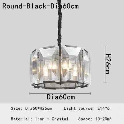 DecorBites™ Crystal Pendant Chandelier - Ideal for Living Room, Bedroom, Kitchen, or Wine Shop.