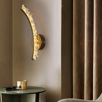 DecorBites™ Crystal Gold Metal Wall Light: Luxury Stainless Steel Sconce for Home Decor