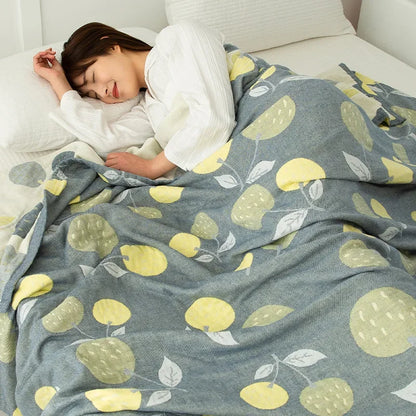 DecorBites™ Cotton Gauze Boho Throw Blanket - Cozy Bedspread & Sofa Cover