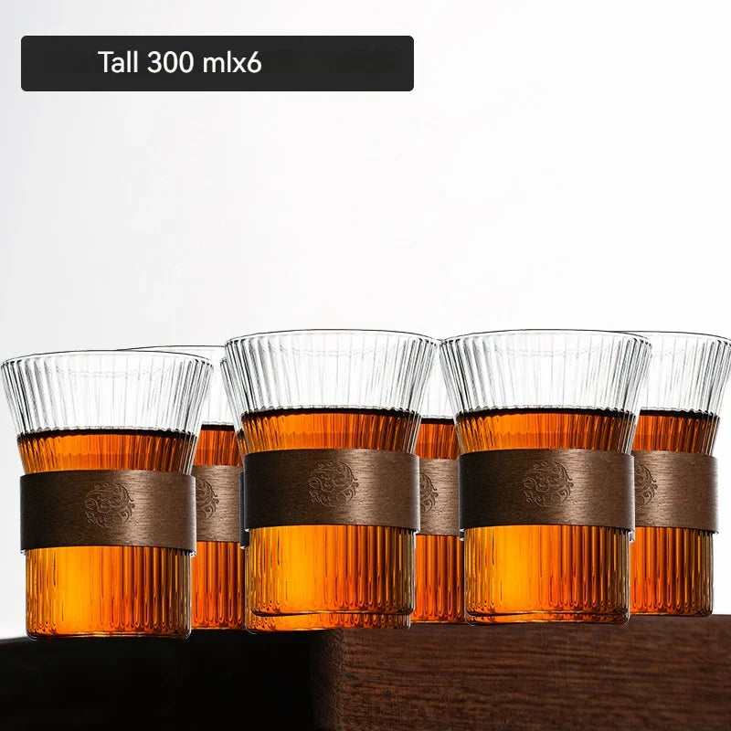 Glass Walnut Tea Cup Set 300ml Set Of 6