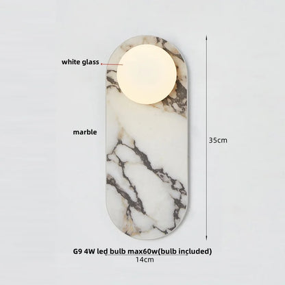 DecorBites™ Glass Globe LED Wall Lamp: Modern Nordic Stone Bathroom Mirror Light