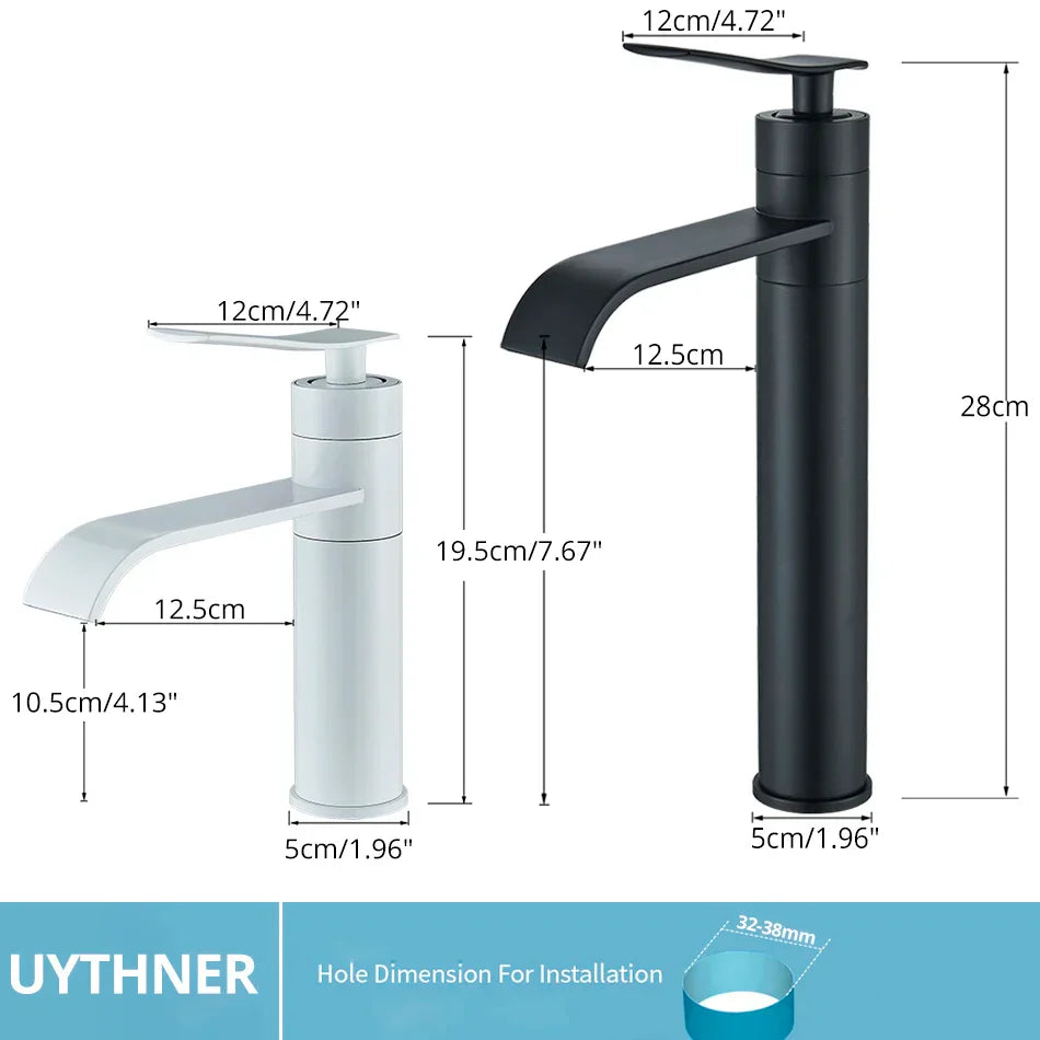 DecorBites™ Basin Faucet: Hot Cold Water Mixer Tap for Bathroom Vessel Washbasin