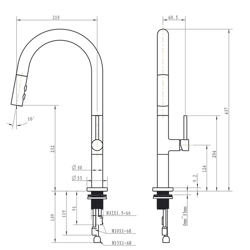 Black Modern Kitchen Faucet