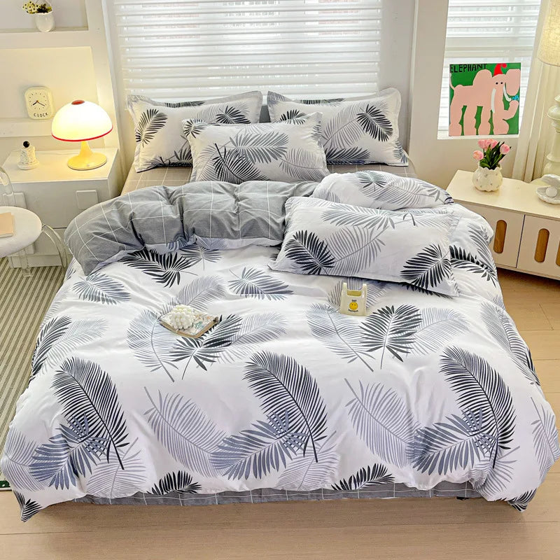 DecorBites™ Cozy Cotton Bedding Set for Double Bed, Autumn Winter Duvet Cover Kit