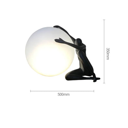 DecorBites™ Glass Ball Table Lamp: Stylish LED Sculpture Desk Lamp for Home Decor