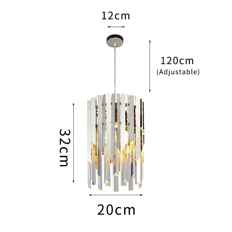 Gold Crystal LED Chandelier K9 3-Head Dia20cm