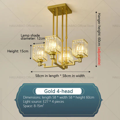 DecorBites™ Crystal Chandelier: Modern, Luxe, & Chic for Living Room, Bedroom, Restaurant & Villa