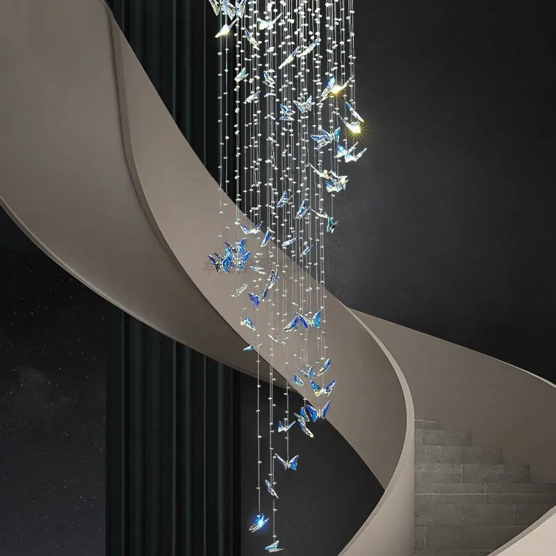 DecorBites™ Crystal Butterfly Rotating Chandelier for Modern Light Luxury Villas