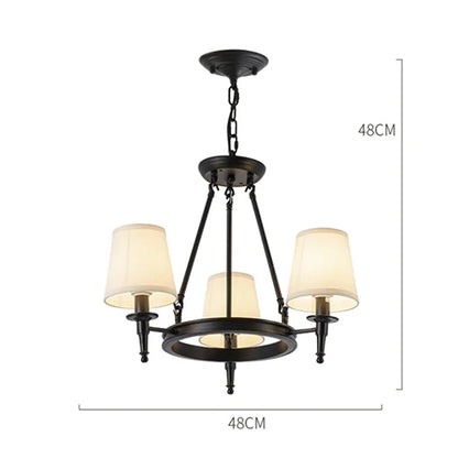 DecorBites™ Country Retro Chandelier Fabric Lampshade Ceiling Pendant Light for Home Indoor Decor