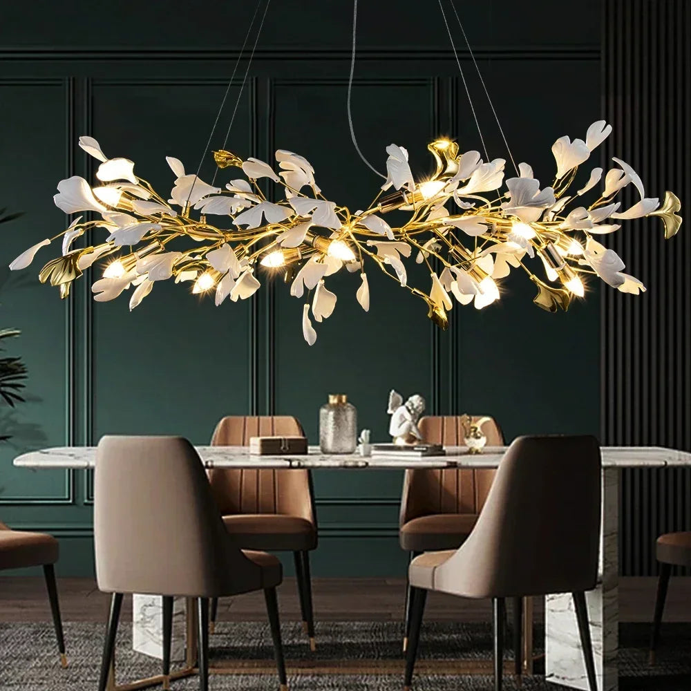 Golden Ceramic Branch Chandelier