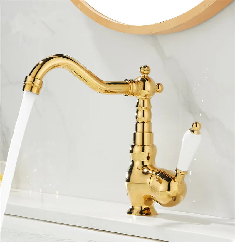 Gold Contemporary Sink Faucet