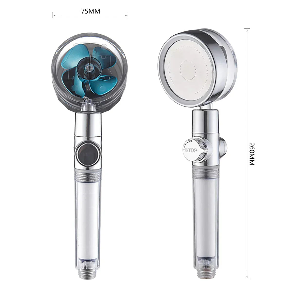 Rotating Water-Saving Shower Head