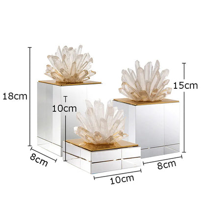 DecorBites™ Agate Stone Crystal Sculpture Gold-plated Marble Ornament for Living Room Desk