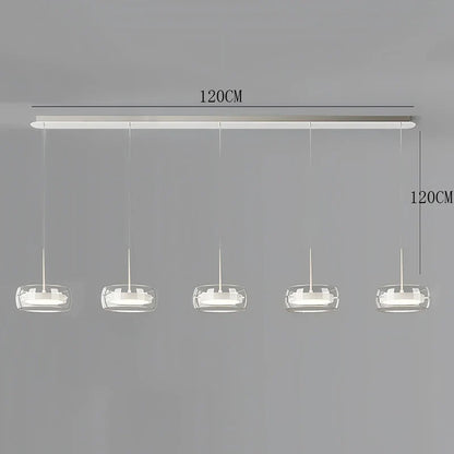 Modern Glass Ring Pendant Light in Iron