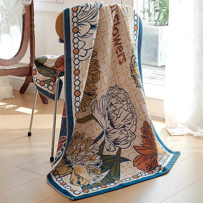 DecorBites™ Cotton Gauze Peacock Bath Towel - Soft, Skin-Friendly, Quick Dry - 90x180cm
