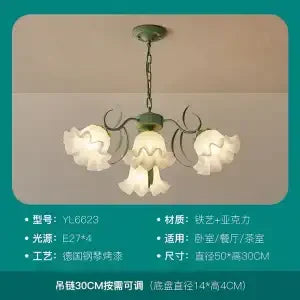 DecorBites™ LED Flower Chandelier: French Retro Style for Bedroom, Living Room, Restaurant