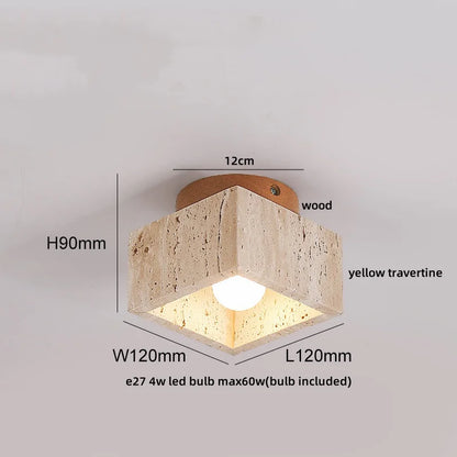 DecorBites™ LED Ceiling Lamp Yellow Travertine - Nordic Acrylic Light for Living Room