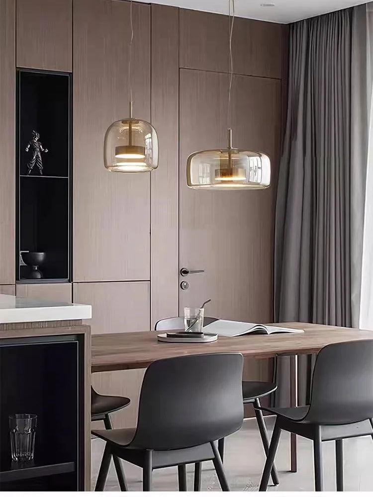 Nordic restaurant pendant light, modern luxury bar counter, coffee shop bedside single head glass artistic lighting fixture