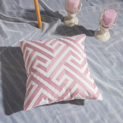 DecorBites™ Cotton Flower Embroidered Geometry Pillowcase 45*45cm - Sofa Living Room Bedside Pillows