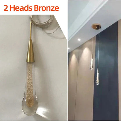 DecorBites™ Crystal Glass LED Pendant Lights for Restaurant, Bar, and Staircase
