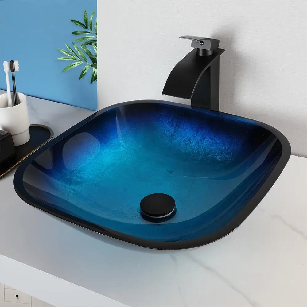 Blue Glass Basin Faucet