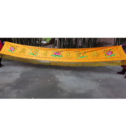 DecorBites™ Buddhist Worship Set: Altar Table Dragon Curtain Banner for Home Temple