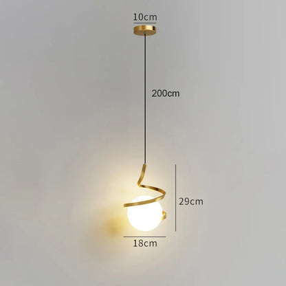 Nordic Glass Ball Pendant Light in Iron Finish