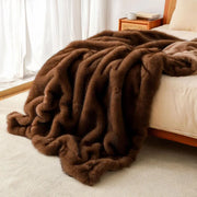 Faux Fox Plush Sofa Blanket