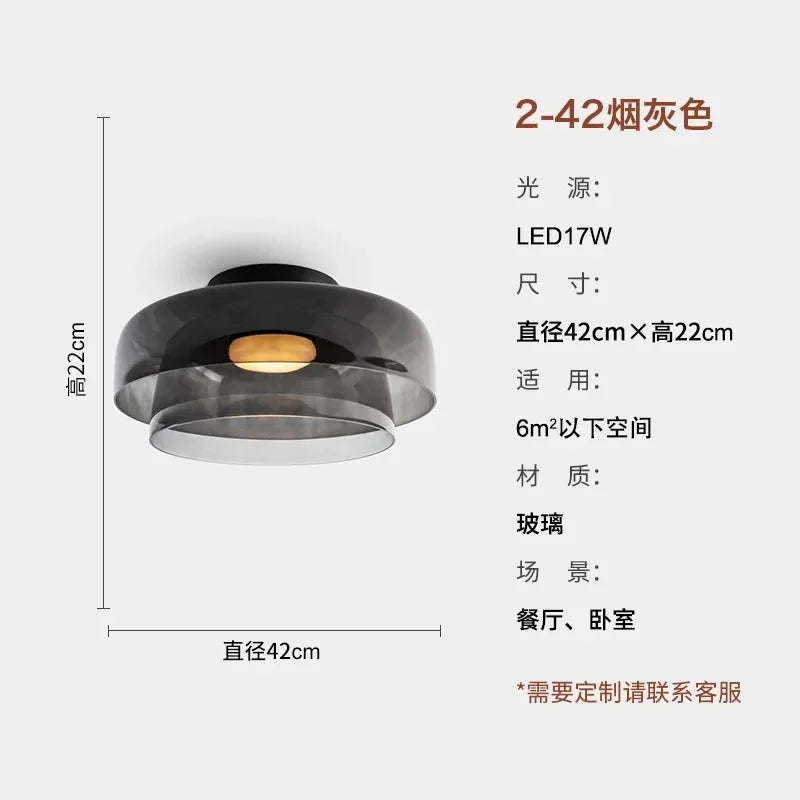DecorBites™ Glass LED Ceiling Light in Amber/Gray/Green - Modern Indoor Lighting for Various Spaces