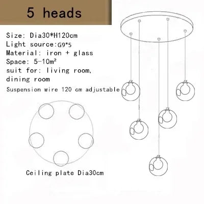 Contemporary LED Staircase Chandelier