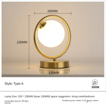 DecorBites™ Glass Ball LED Table Lamp for Stylish Bedroom Decor