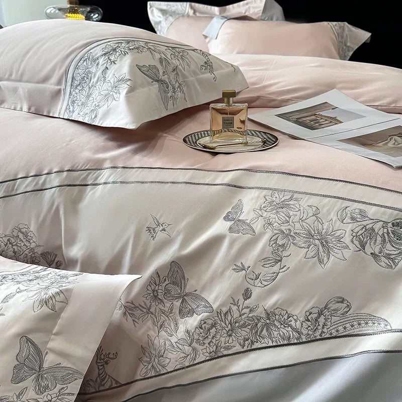 Butterfly Embroidery Duvet Set