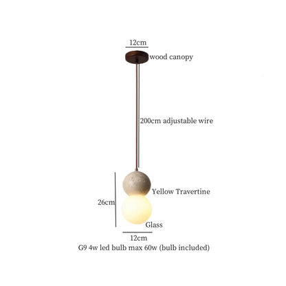 DecorBites™ Black Travertine LED Hanging Pendant Light - Nordic Modern Home Decor